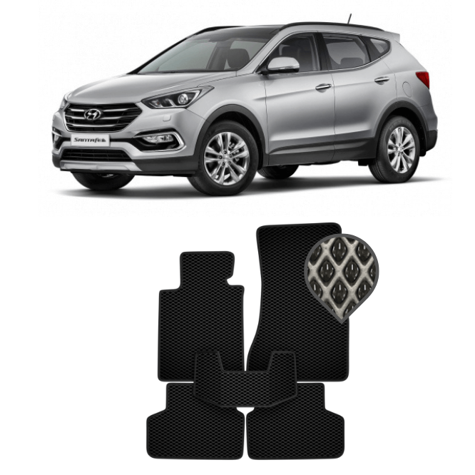 EVA килимки в салон Hyundai Santa Fe III 2012 - 2018 (7 місць)