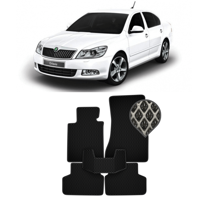 EVA коврики в салон Skoda Octavia (A5) 2004 - 2013 (с саббуфером)