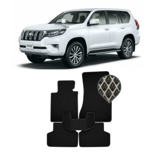 EVA килимки в салон Toyota Land Cruiser Prado 150 2017 - т.ч. (7 місць)