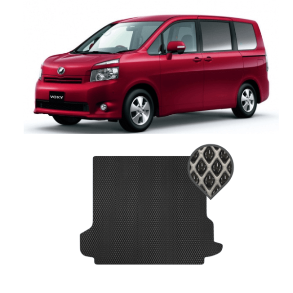 EVA коврик в багажник Toyota Voxy II R70 (2007 - 2013) (8 мест) комплектация с салазками и проходом
