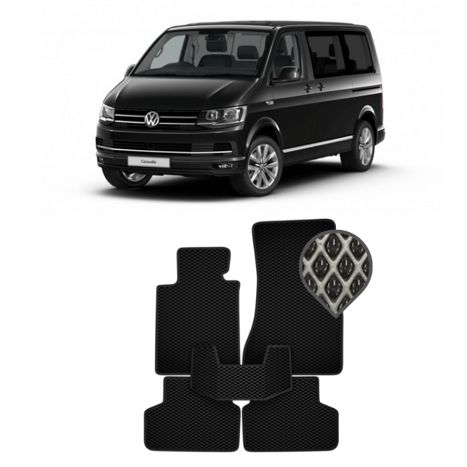 EVA коврики в салон Volkswagen Caravelle T6 2015 - 2020 (короткая база)